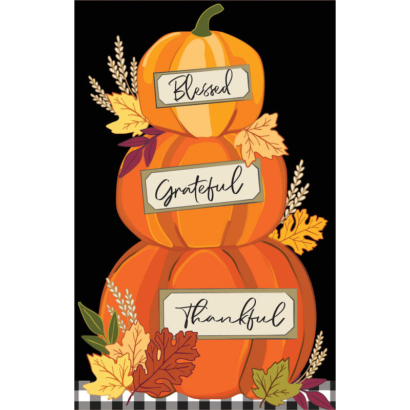 Stacked Pumpkins House Applique Flag,159177sa