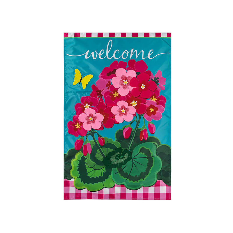 Spring Geraniums House Applique Flag,159248