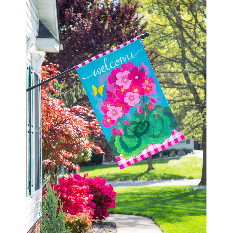 Spring Geraniums House Applique Flag,159248