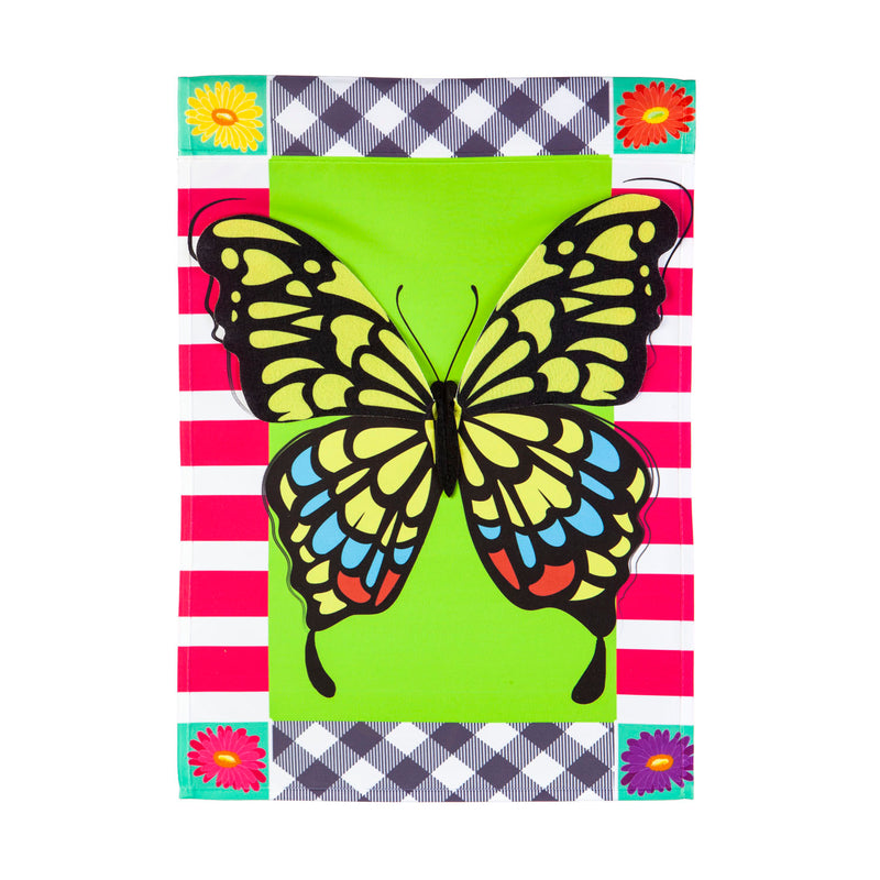 Butterfly Plaid House Applique Flag,159255sa