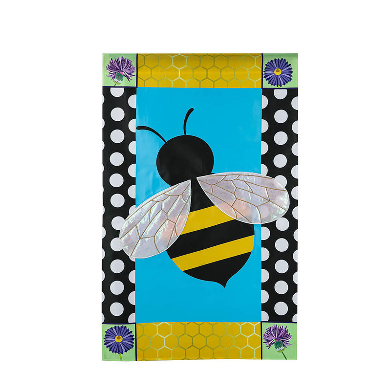 Bee with a Border House Applique Flag,159256sa