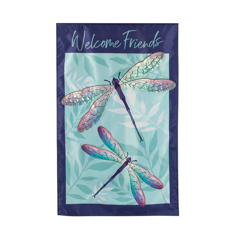 Pair of Dragonflies House Applique Flag,159261