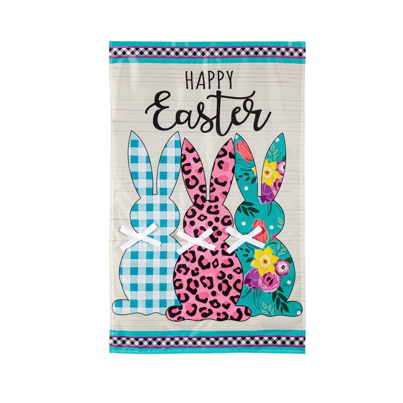 Bright Bunnies House Applique Flag,159436