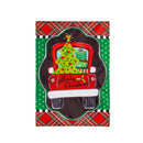 Patterned Christmas Truck Applique House Flag,159577