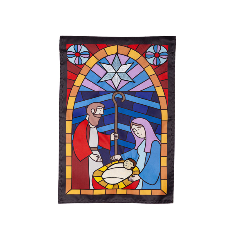 Stained Glass Applique House Flag,159604