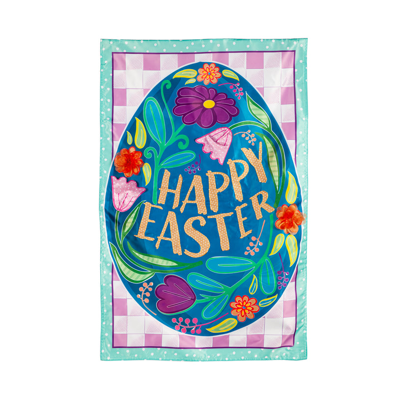 Happy Easter Egg Applique House Flag,159656