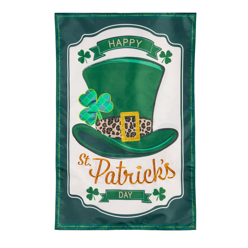 St. Patrick's Day Top Hat Applique House Flag,159676