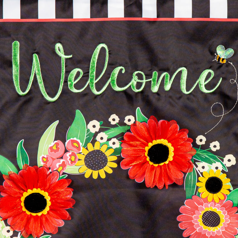 Welcome Wreath Applique House Flag,159779