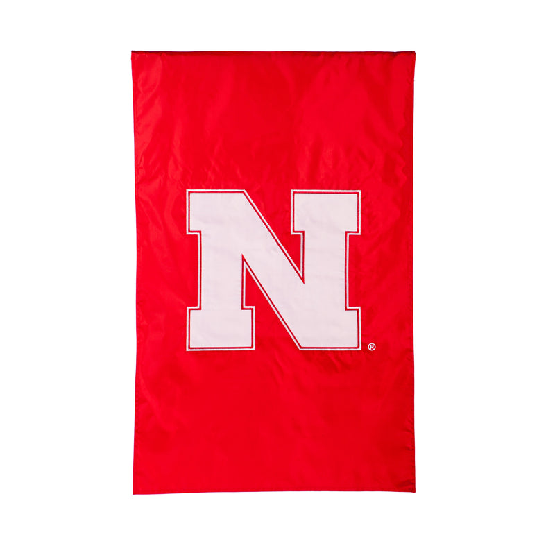 Evergreen Flag,Applique Flag, Reg, University of Nebraska,28x44x0.1 Inches