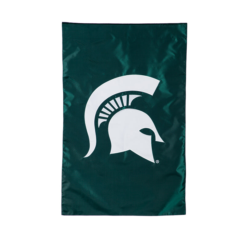 Evergreen Flag,Applique Flag, Reg, Michigan State University,28x44x0.1 Inches