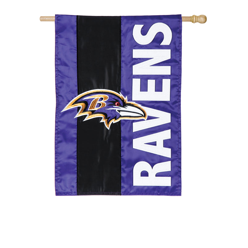 Evergreen Flag,Baltimore Ravens, Embellish Reg Flag,28x44x0.5 Inches