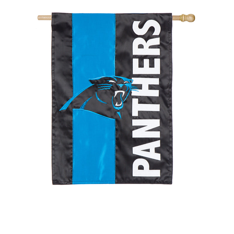 Evergreen Flag,Carolina Panthers, Embellish Reg Flag,28x44x0.5 Inches
