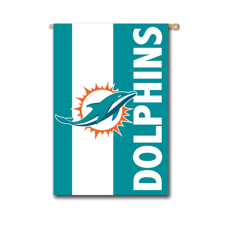 Evergreen Flag,Miami Dolphins, Embellish Reg Flag,44x28x0.5 Inches