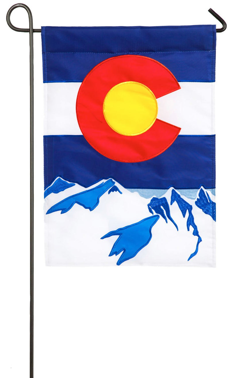 Evergreen Flag,Colorado State Garden Applique Flag,12.5x0.2x18 Inches