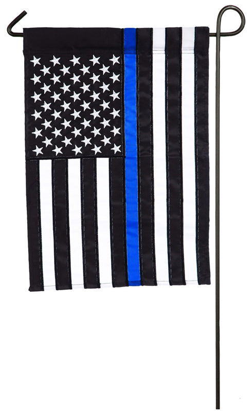 Thin Blue Line Garden Applique Flag,168687