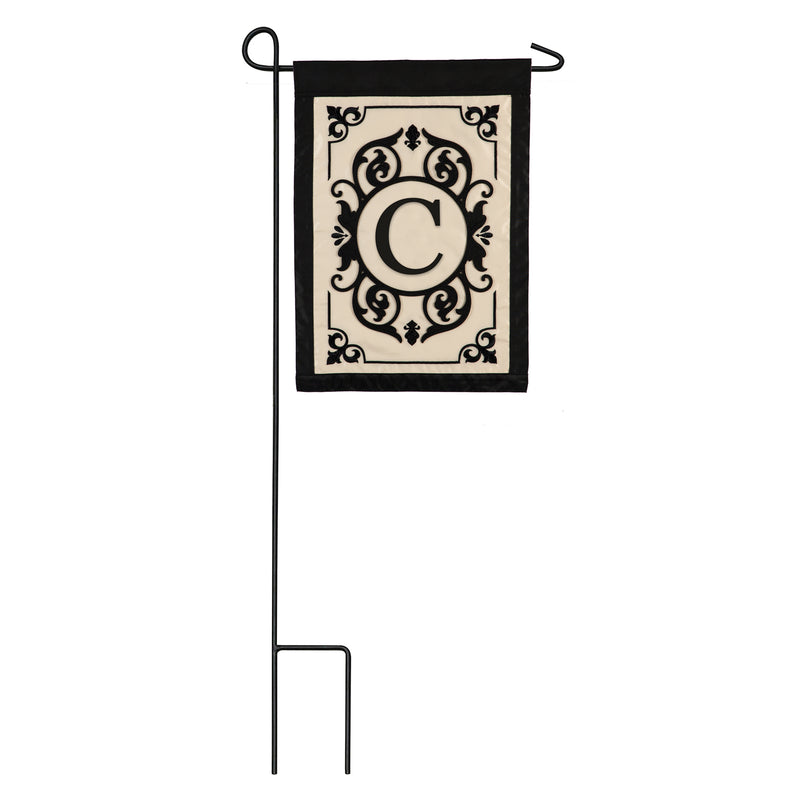 Evergreen Flag,Cambridge Monogram Garden Applique Flag, Letter C,12.5x0.02x18 Inches