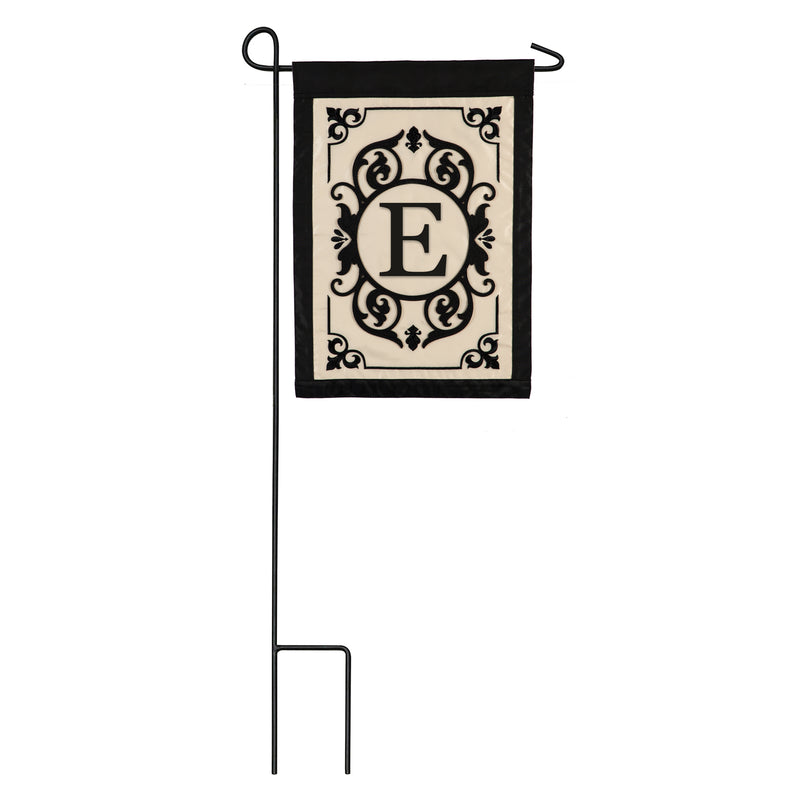 Evergreen Flag,Cambridge Monogram Garden Applique Flag, Letter E,12.5x0.02x18 Inches
