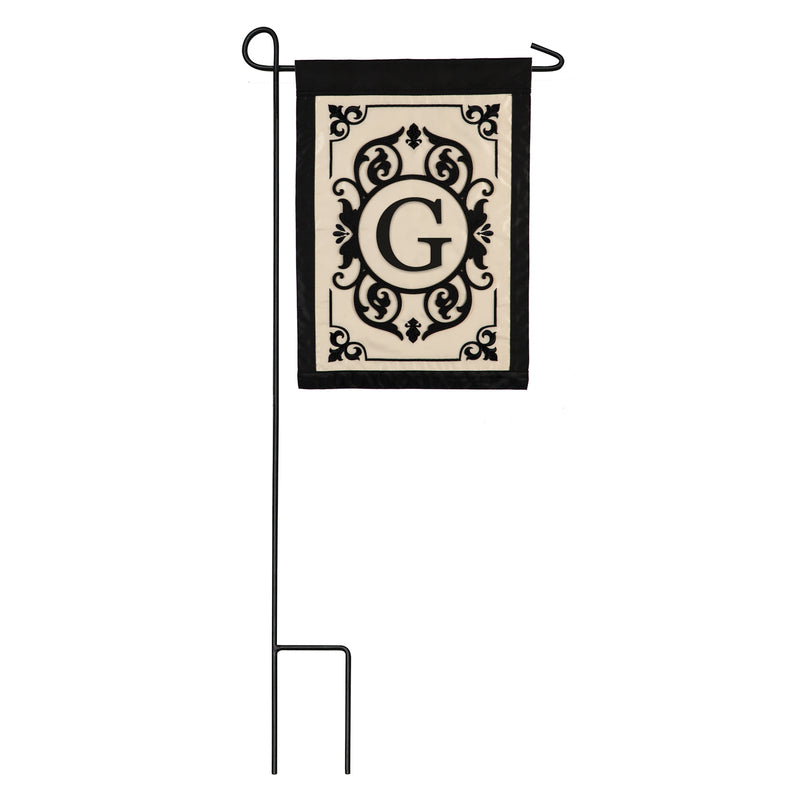 Evergreen Flag,Cambridge Monogram Garden Applique Flag, Letter G,12.5x0.02x18 Inches