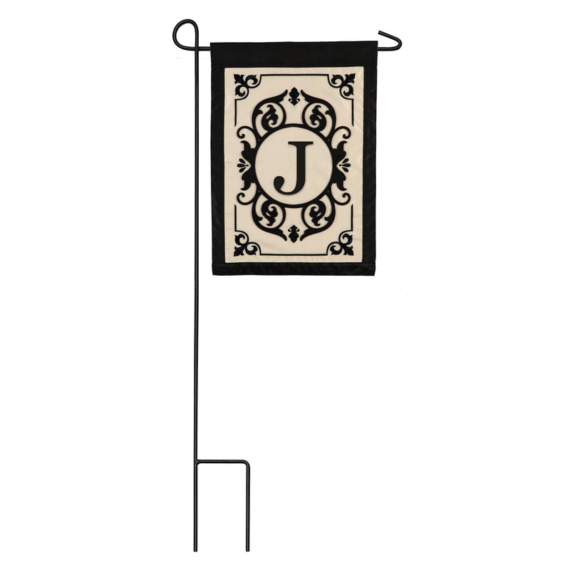 Cambridge Monogram Garden Applique Flag, Letter J,169004j