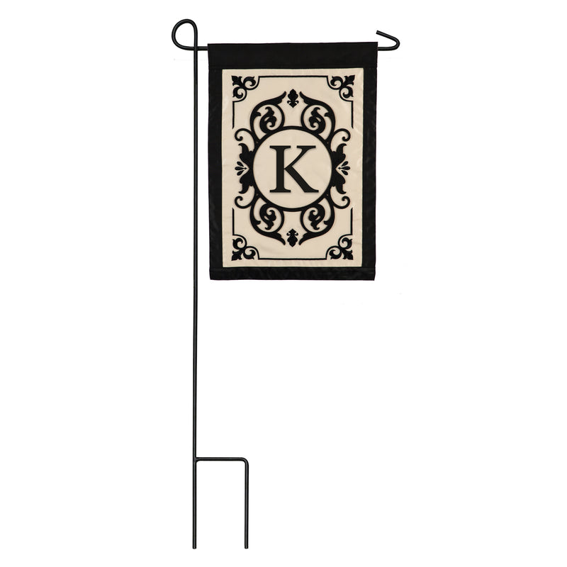 Cambridge Monogram Garden Applique Flag, Letter K,169004k