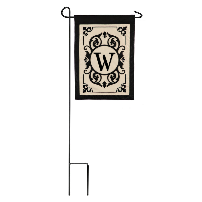 Cambridge Monogram Garden Applique Flag, Letter W,169004w