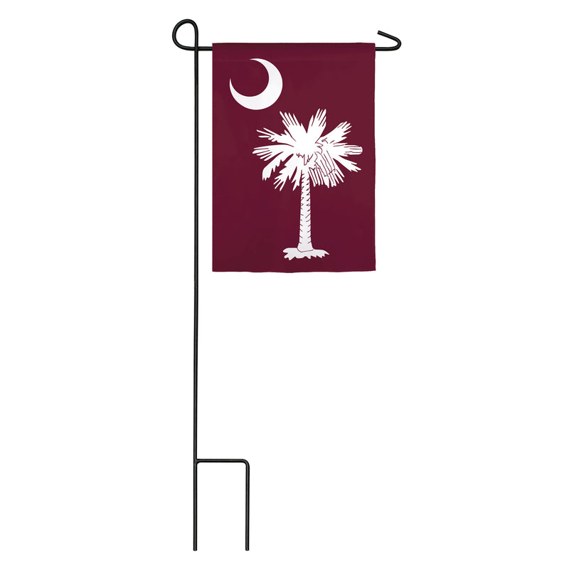 Evergreen South Carolina Palmetto, Burgundy Garden Applique Flag, 18'' x 12.5'' inches