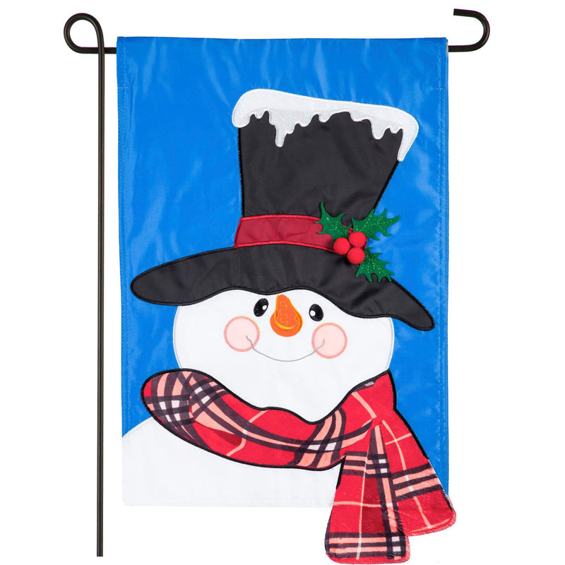 Evergreen Flag,Baby It's Cold Outside Snowman Garden Applique Flag,12.5x18x0.2 Inches