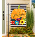 Striped Gather Pumpkin Garden Applique Flag,169083
