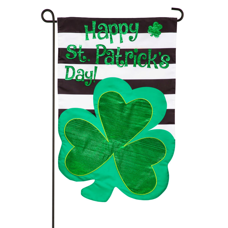 St. Patrick's Day Stripes Garden Applique Flag,169103