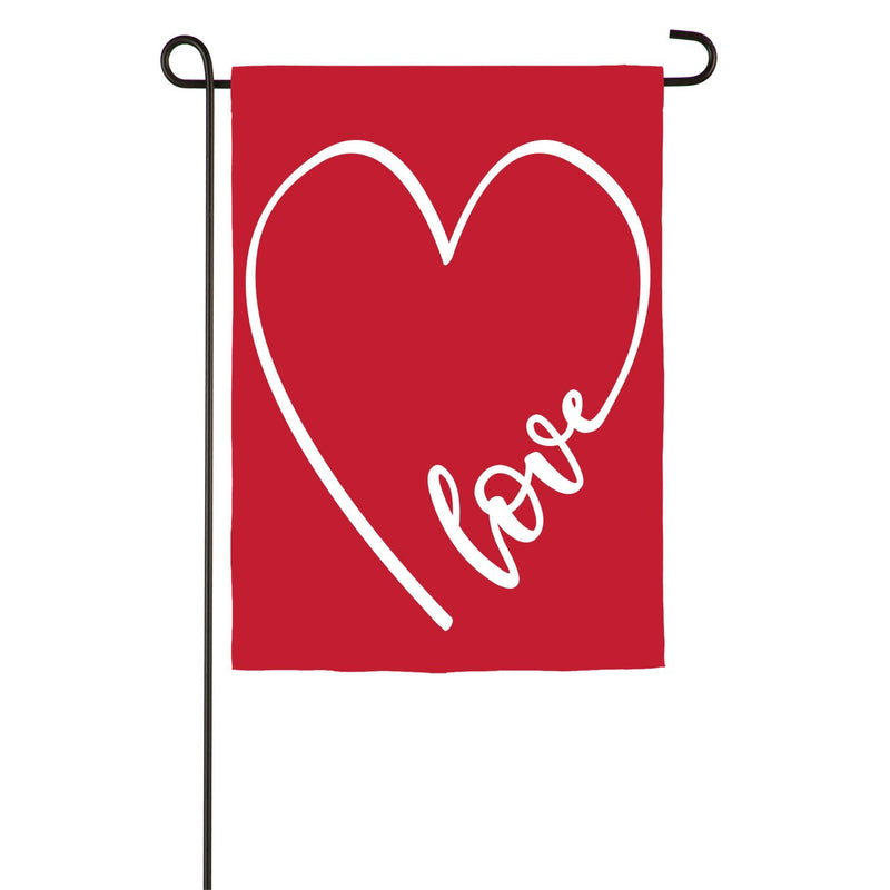 Velvet Love Heart Garden Applique Flag,169106