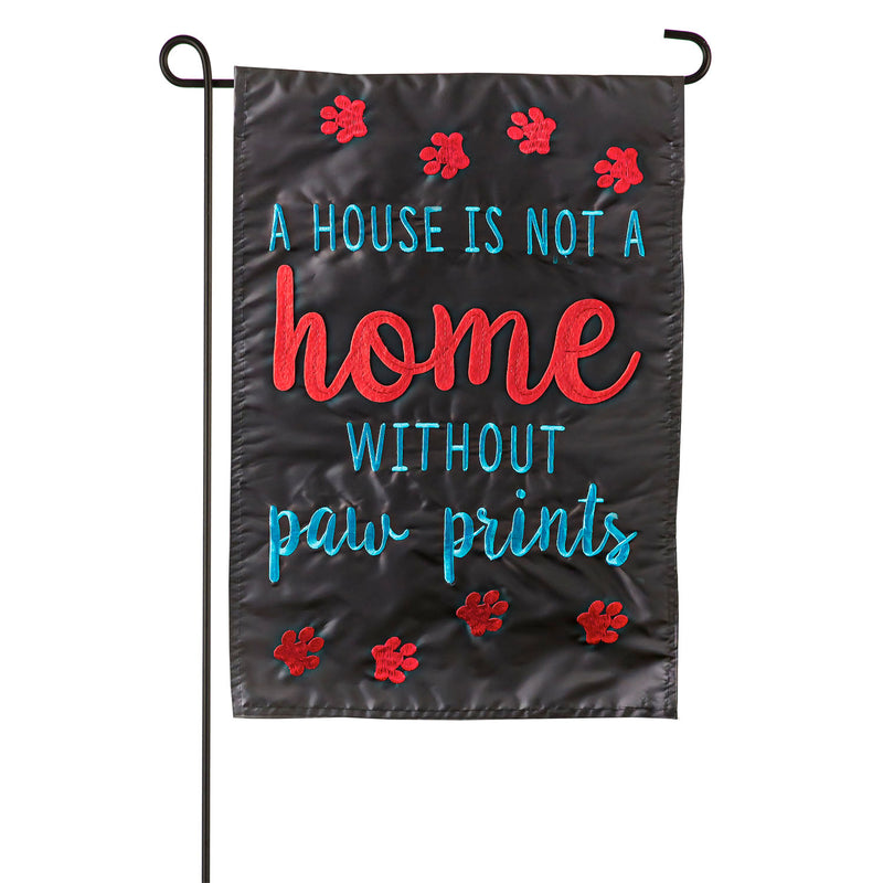 Evergreen A House is Not a Home Without Paw Prints Garden Applique Flag, 18'' x 12.5'' inches