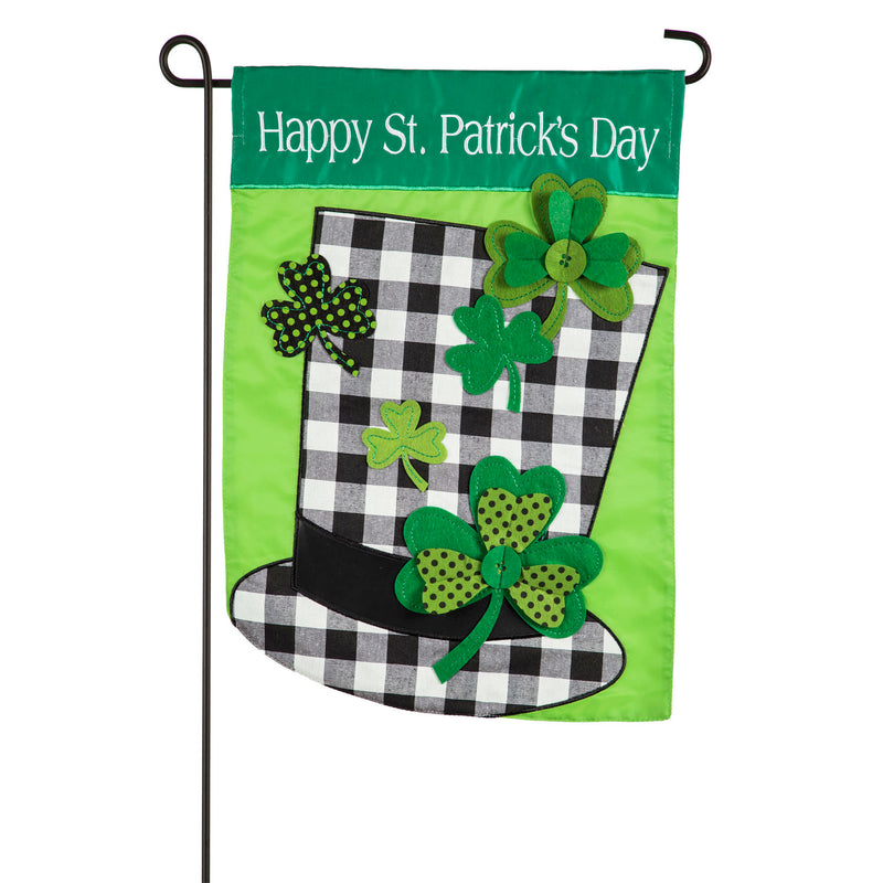 Plaid St. Patrick's Day Hat Garden Applique Flag,169111