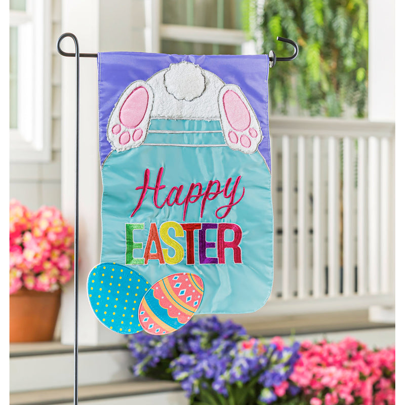 Easter Bunny Mason Jar Garden Applique Flag,169112