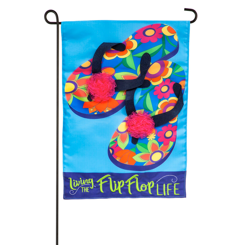 Evergreen Flip Flop Life Garden Applique Flag, 18'' x 12.5'' inches