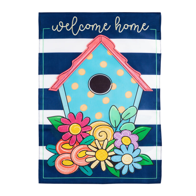 Welcome Home Birdhouse Garden Applique Flag,169126