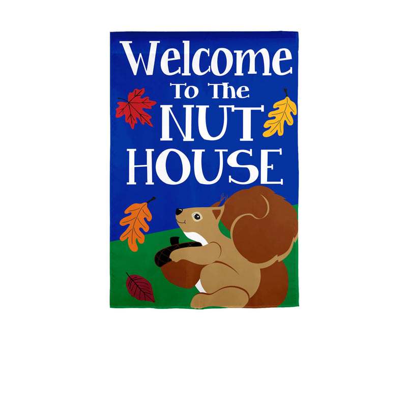 Welcome to the Nut House Garden Applique Flag,169180