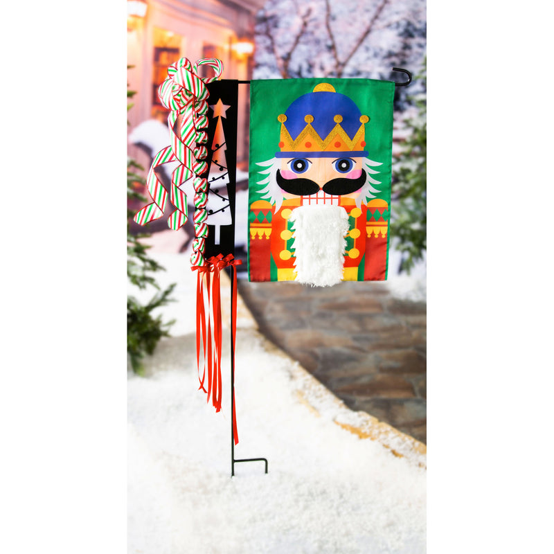 Nutcracker Christmas Garden Applique Flag,169202