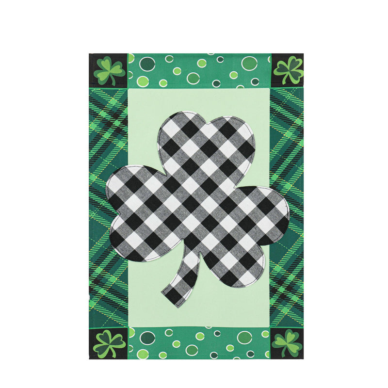 Shamrock Patterned Border Garden Applique Flag,169223sa