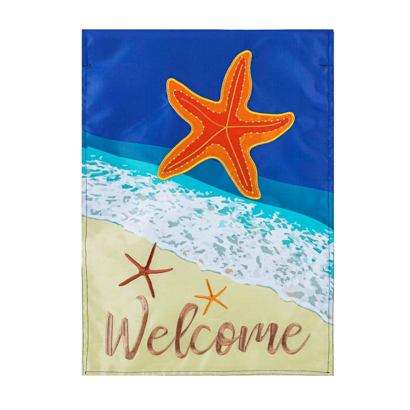 Starfish on the Sand Garden Applique Flag,169238