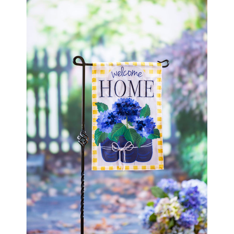 Welcome Home Hydrangeas Garden Applique Flag,169249