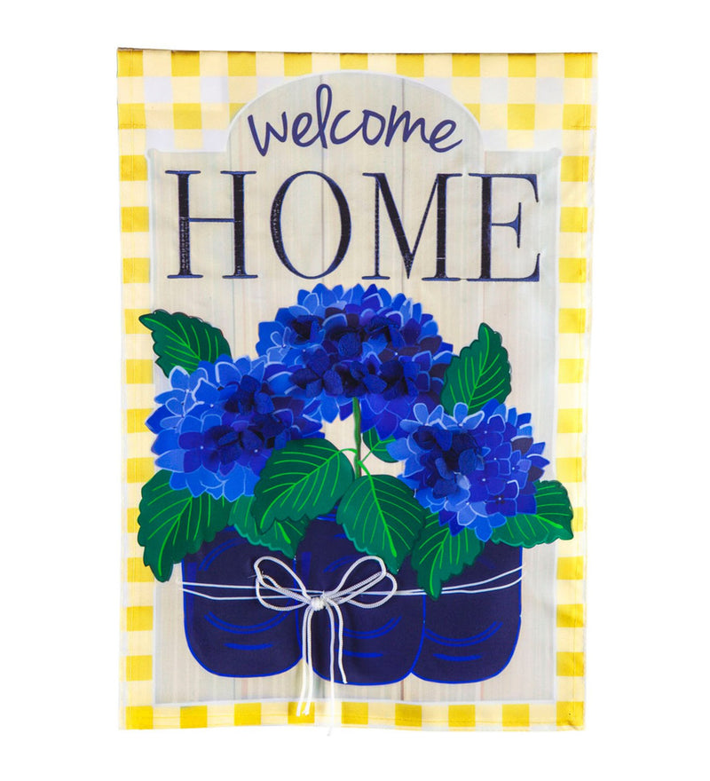 Welcome Home Hydrangeas Garden Applique Flag,169249