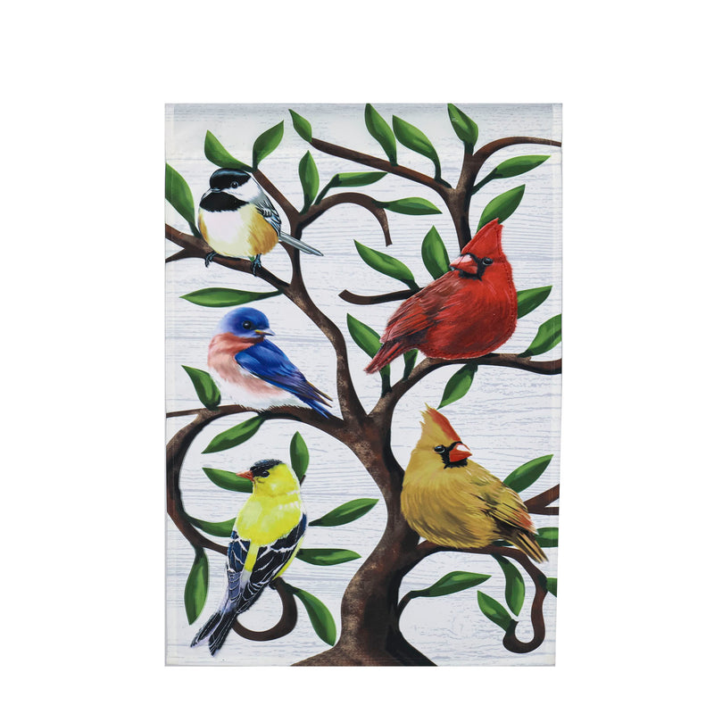 Songbirds in Tree of Life Trelis Garden Applique Flag,169262sa