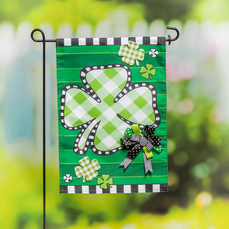 Check Clover Garden Applique Flag,169409