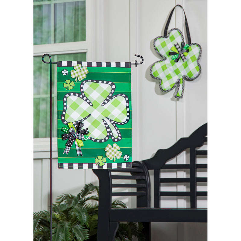 Check Clover Garden Applique Flag,169409