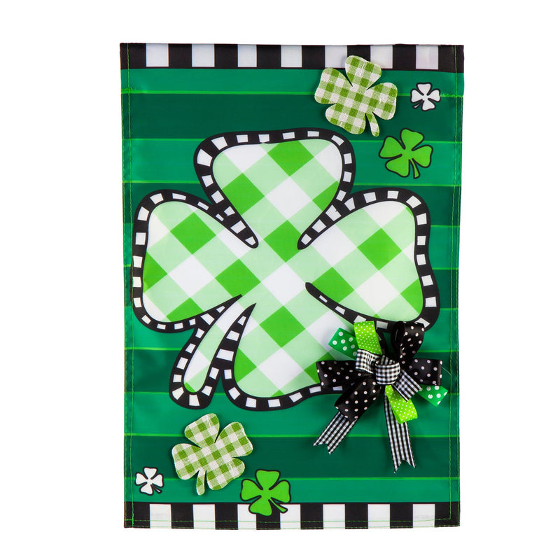 Check Clover Garden Applique Flag,169409