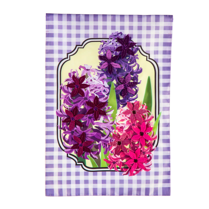 Spring Hyacinths Garden Applique Flag,169417