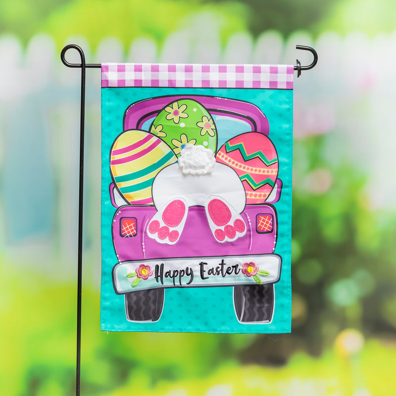 Easter Truck Bunny Bottom Garden Applique Flag,169419