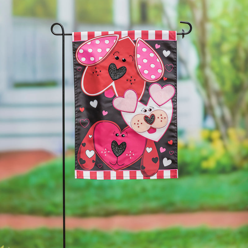 Puppy Love Garden Applique Flag,169433