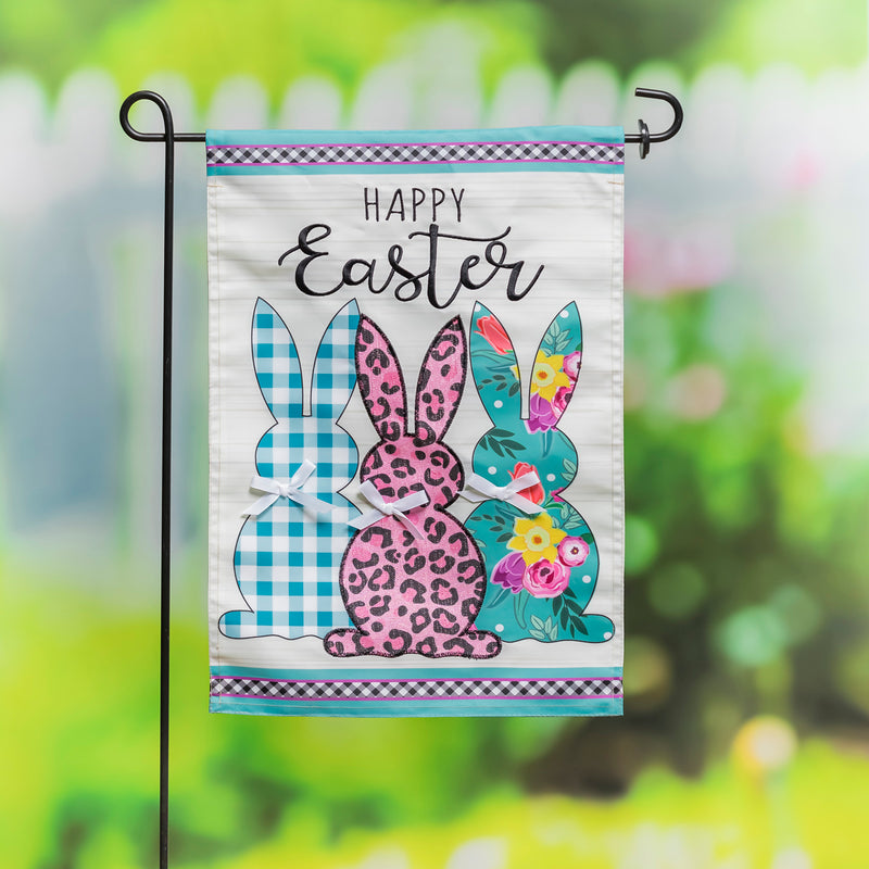 Bright Bunnies Garden Applique Flag,169436