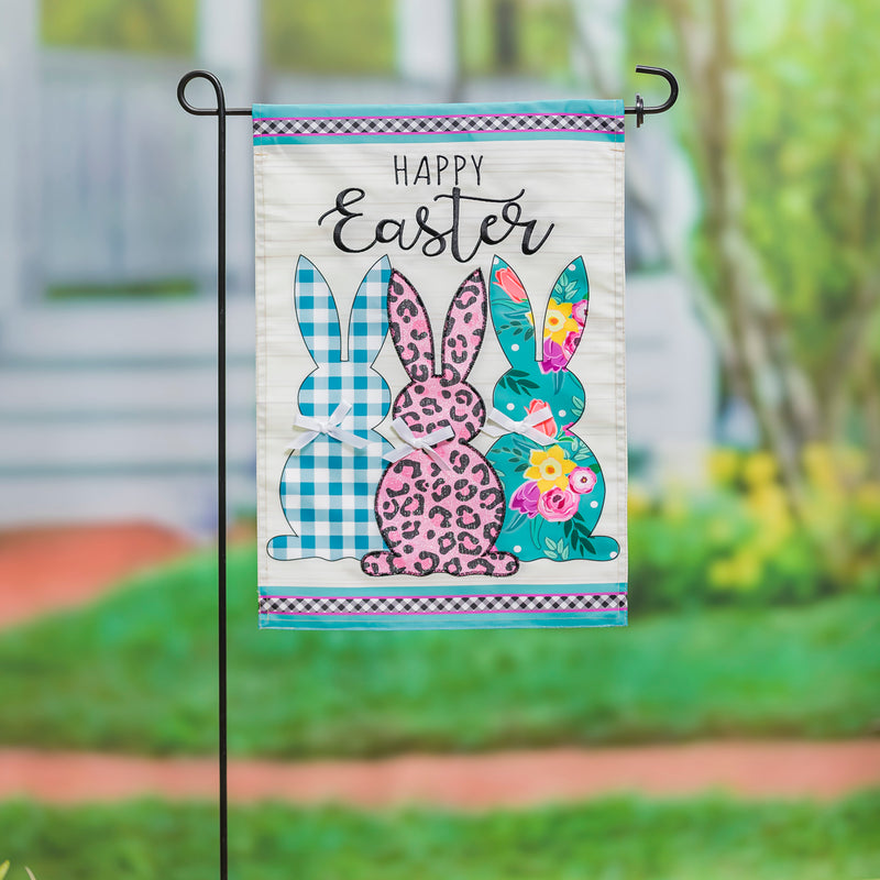 Bright Bunnies Garden Applique Flag,169436